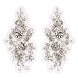 Компьютеризированная вышивка на ткани для пришивания украшений и аксессуаров, аппликации из стеклянных стразов и блестящих пайеток