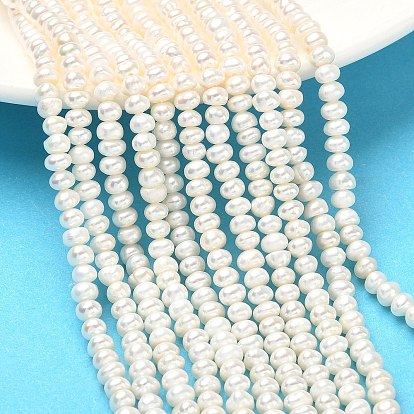 Нити из натурального культивированного пресноводного жемчуга, рондель, класс 4