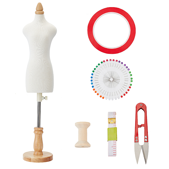 1/3 масштабная мини-женская модель платья манекен торс режим, с пин железа, ножницы, мягкая рулетка из пу железа, деревянные пустые катушки, Клейкие ленты