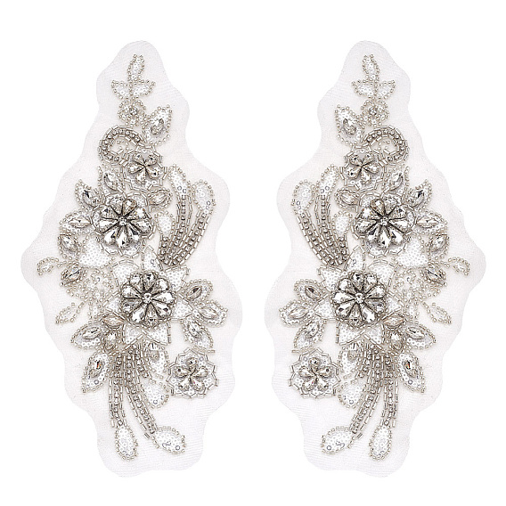 Компьютеризированная вышивка на ткани для пришивания украшений и аксессуаров, аппликации из стеклянных стразов и блестящих пайеток