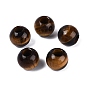 Натуральные бусины с тигровым глазом, гладкая рондель, бусины с большим отверстием
