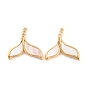 Латунные микропаве прозрачные подвески с фианитом, без кадмия, без никеля и без свинца, С пресноводной оболочкой, прелести рыбий хвост