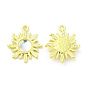 Rack Plating Alloy Pendants, with Clear Glass Beaded, Sun Charms, Cadmium Free & Nickel Free & Lead Free