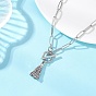 Кулон с кисточкой из сплава 304 цепочка из нержавеющей стали в виде скрепки или ожерелье