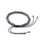Nylon Thread Braided Beads Bracelets, with Non-Magnetic Synthetic Hematite Beads and Wood Beads