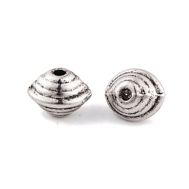 Antique Silver Alloy Tibetan Beads, Lead Free & Cadmium Free, Hole Beads, Top