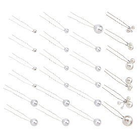 Iron Hair Forks, with Copper Wire Wounding ABS Beads