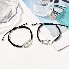 Наручники из сплава с браслетами Freedom Link, полиэстеровые шнуры нитки макраме плетеные браслеты