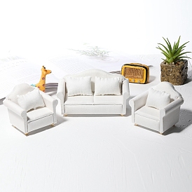 Mini Cotton Sofa & Pillow Model, Miniature Dollhouse Decorations Accessories