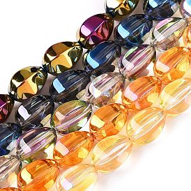 Electroplate Glass Beads Strands, Teardrop Shape