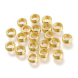 Brass Spacer Beads, Long-Lasting Plated, Grooved Beads, Column