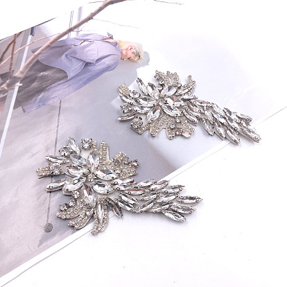 Crystal Rhinestone Ornament Accessories, Based on No-Woven Fabric, Flower, DIY Costumes, Shoes, Bags Accessories for Wedding, Party