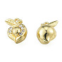 Rack Plating Alloy Charms, with Crystal Rhinestone, Cadmium Free & Nickel Free & Lead Free, Pomegranate