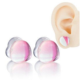 Glass Ear Gauges Flesh Tunnels Plugs, Heart