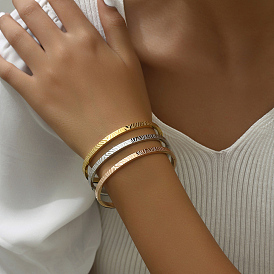 3шт классические браслеты из нержавеющей стали на петлях для женщин