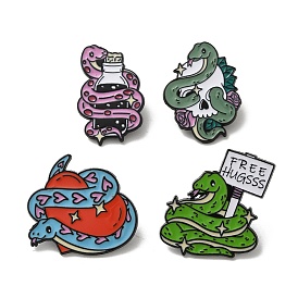 Enamel Pins, Alloy Broocheses for Backpack Clothes, Snake