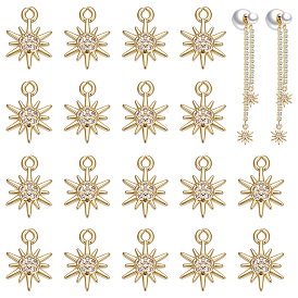 20шт. латунные стеклянные подвески, солнце