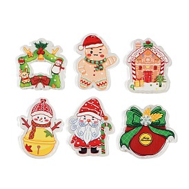 Christmas Theme Opaque Printed Acrylic Pendants