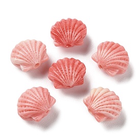 Perles teintes en coquillage synthétique, forme coquille
