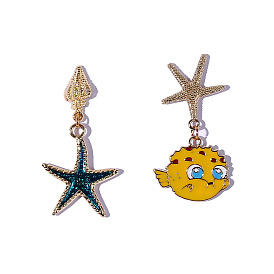 Fashionable Ocean Style Starfish Earrings - Unique Fish Ear Decor for Women.
