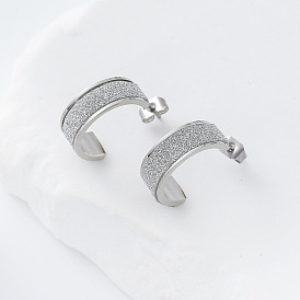 304 из нержавеющей стали серьги, матовый С-образный