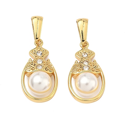 304 подвески из нержавеющей стали и АБС-пластика с имитацией жемчуга, слезинки, со стразами