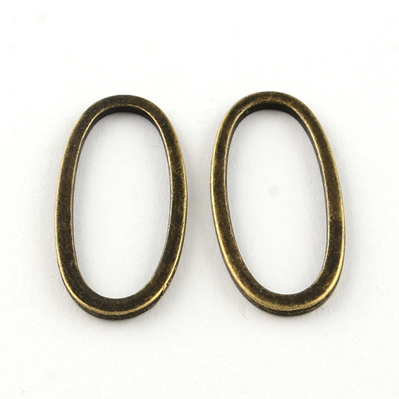 Oval tibetischem Stil Legierung Verbindungsringe, cadmiumfrei und bleifrei, 34x15.5x1.5 mm, ca. 632 Stk. / 1000g