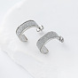 304 из нержавеющей стали серьги, матовый С-образный