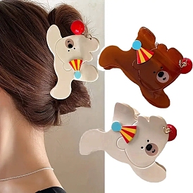 Заколки для волос с когтями из ацетата целлюлозы (смола), аксессуары для волос для женщин и девочек, медведь