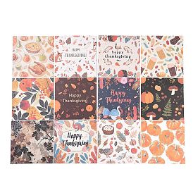 Thanksgiving Day Leaf Turkey Scrapbooking Paper Pads Set, for Card Making Craft Scrapbook Decoration