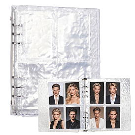1 Album photo en plastique PP texturé avec 10 pochettes 4 pièces, avec 4 sacs en plastique PP 4 pochettes pour cartes, rectangle