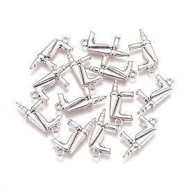 Подвески в тибетском стиле , без свинца, без никеля и без кадмия, пистолет, 27 мм длиной, шириной 12 мм , толщиной 3 мм , отверстие : 2 мм