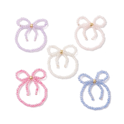 Медные кольца, стеклянные бусы кольца для женщин, бантом