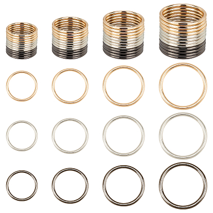 48pcs 12 anneaux de liaison en alliage de zinc de style, rond