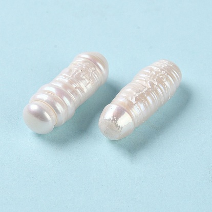 Natural Keshi Pearl Cultured Freshwater Pearl Beads, Baroque Pearls, Undrilled/No Hole, Column