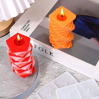 DIY Rotating Scented Candle Making Silicone Molds, Square