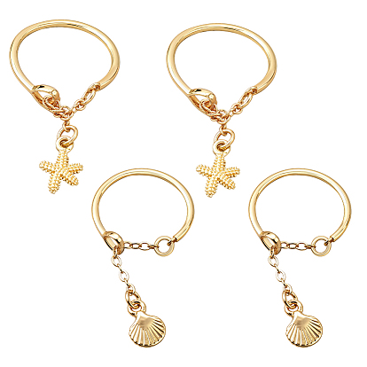 4 шт. 2 стили регулируемые кольца для пальцев из сплава и железа, с цепью, золотые