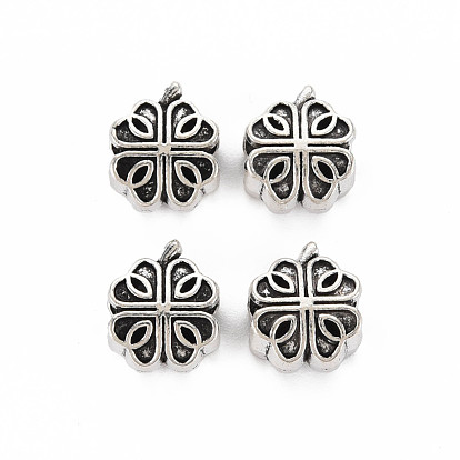 Tibetan Style Alloy European Beads Settings for Enamel, Cadmium Free & Lead Free, Flower
