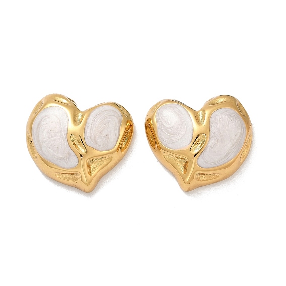 Сердце 304 серьги-гвоздики из нержавеющей стали с эмалью