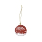 Christmas Theme Acrylic Pendant Decoration, Nylon Cord Hanging Decoration, Flat Round