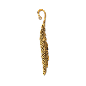 Tibetan Style Bookmarks, Cadmium Free & Lead Free, Leaf, 117x13x4mm, Hole: 2mm