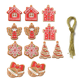 PVC Hanging Decorations, with Cord, Christmas Theme, Mixed Shapes