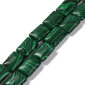 Synthetic Malachite Beads Strands, Rectangle