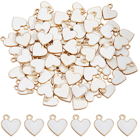 100Шармы из сплава эмали, сердце, золотой свет