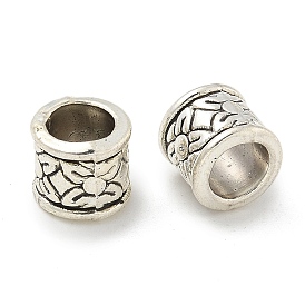 Tibetan Style Alloy European Beads, Large Hole Beads, Cadmium Free & Lead Free, Column