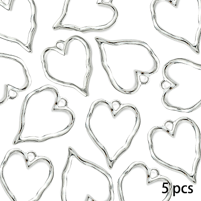 5 шт. Подвески из цинкового сплава, сердце прелести