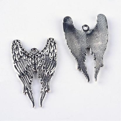 Tibetan Style Alloy Pendants, Wing, Cadmium Free & Lead Free,