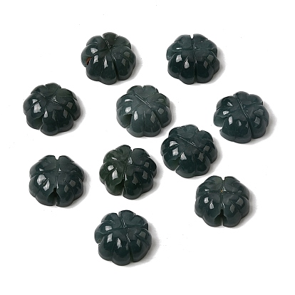 Резные бусины из натурального жадеита, клевер