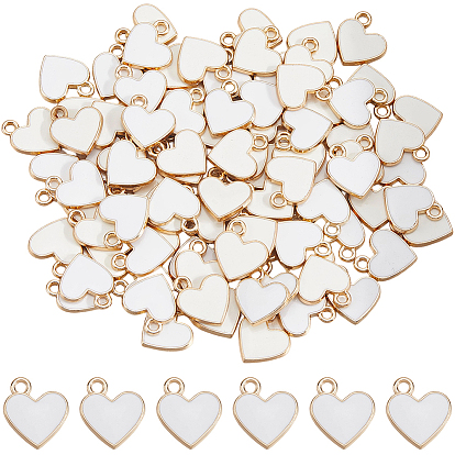 100Шармы из сплава эмали, сердце, золотой свет