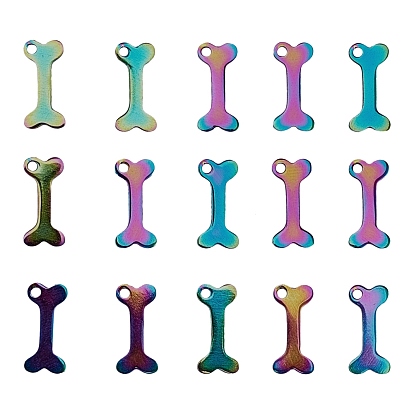 201 Stainless Steel Pet Pendants, Dog Bone, Laser Cut